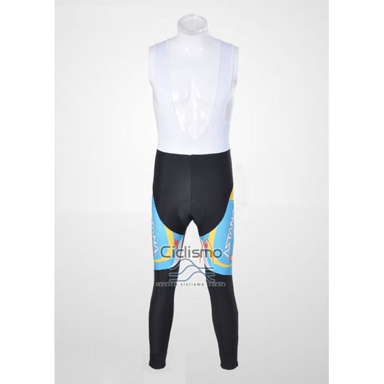 Astana Ropa Ciclismo Culotte Largo 2012 Mangas Largas Azul Claro y Negro